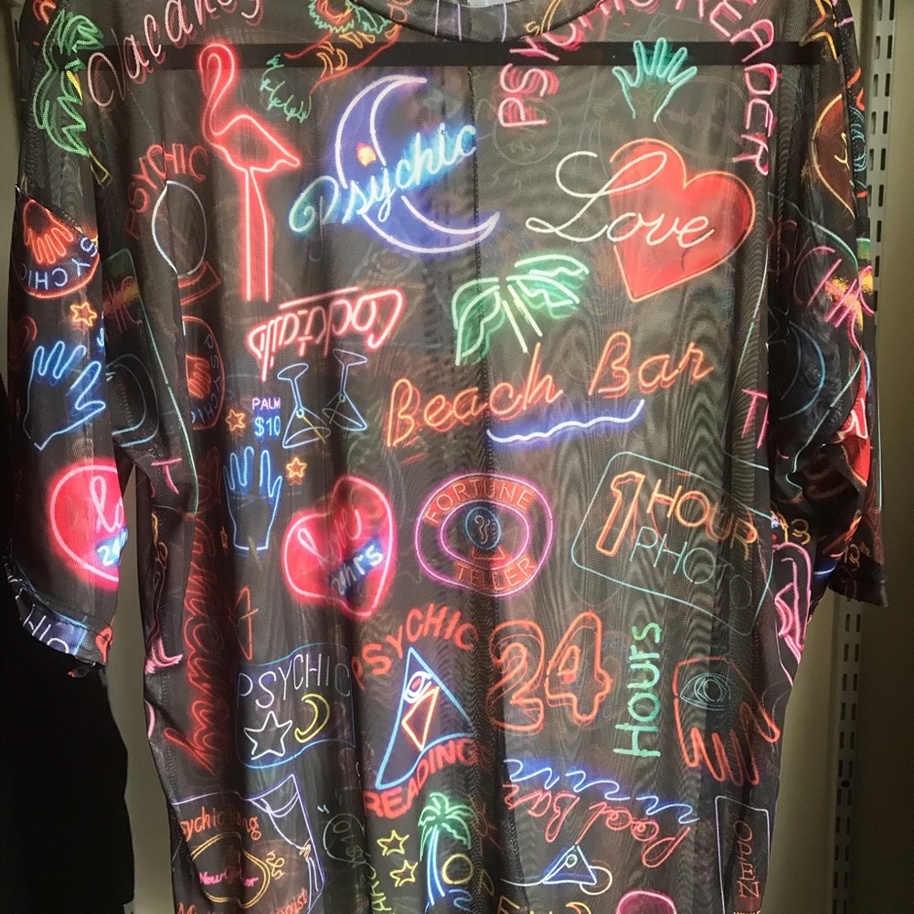 New Girl Order Mesh Tshirt - Neon Lights -Sold Out